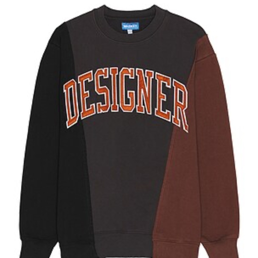 MARKET Designer Arc 3 Panel Crewneck in Black